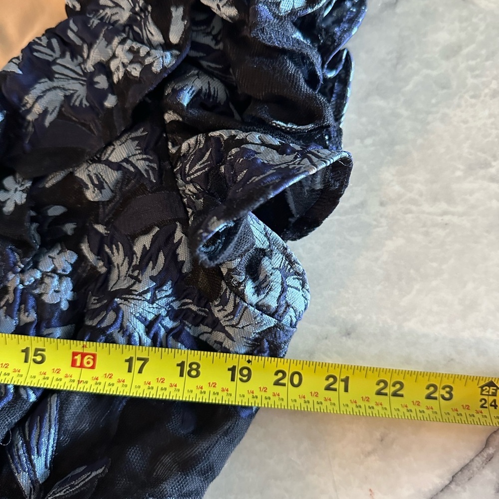 Elliatt Cocktail Dress Blue Embroidered Floral Mini Party Dress Ruffle Belted  L - Picture 7 of 10